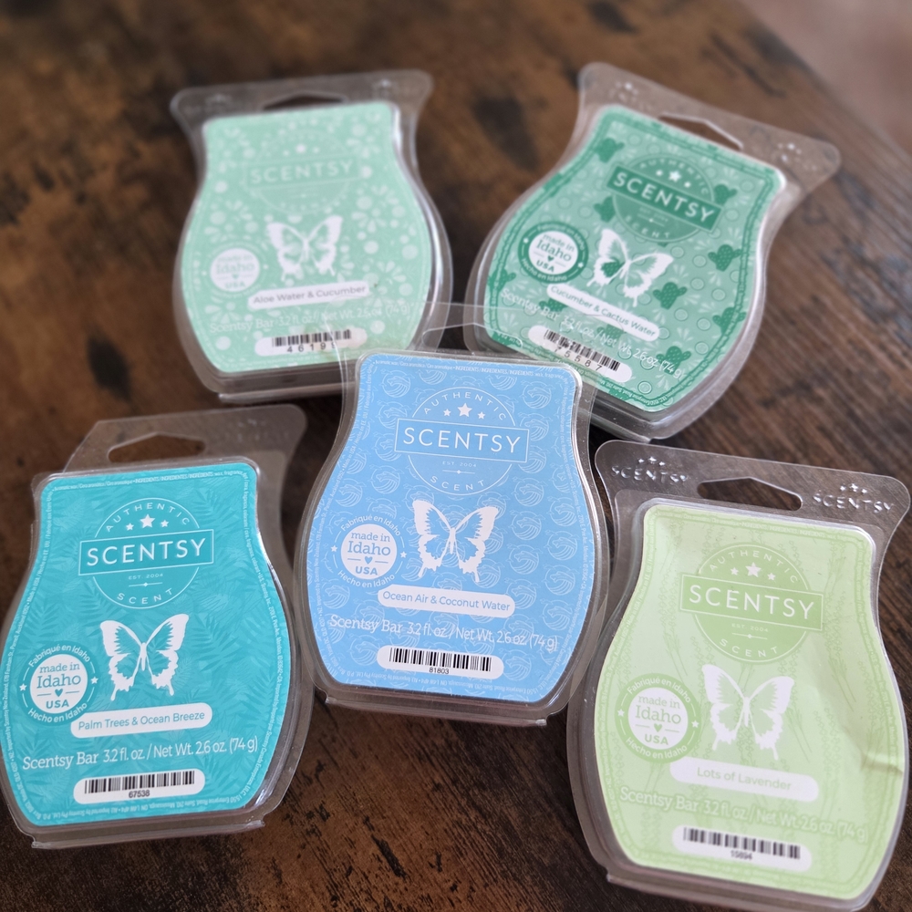 Scentsy Wax Bars in Blue, Teal & Green Shades